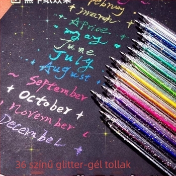 Starlight Csillogó Zselés Toll - Műanyag tokkal, Dobozos csomagolás, Nem törölhető