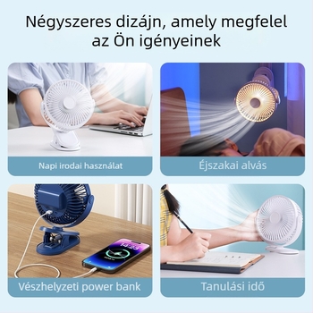 Új asztali klipszes ventilátor, csendes, erős légáramlattal, összecsukható és teleszkópos, babakocsikhoz, kültéri használatra és diákok számára