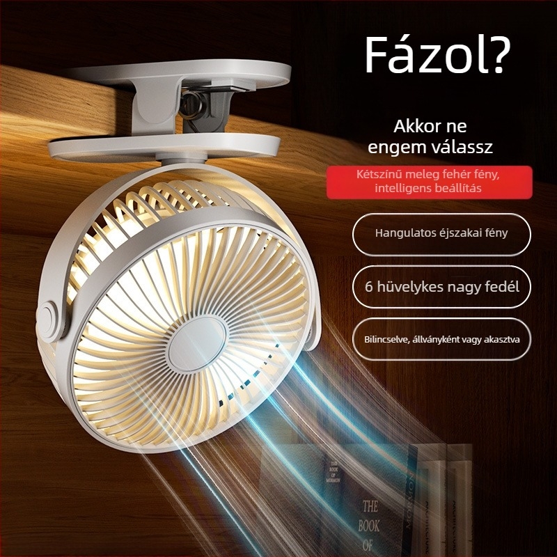 Új asztali klipszes ventilátor, csendes, erős légáramlattal, összecsukható és teleszkópos, babakocsikhoz, kültéri használatra és diákok számára