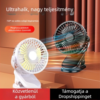 Hordozható clip-ventilátor USB-töltéssel, mini csendes asztali ventilátor irodába és nyárra
