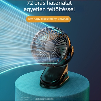 Hordozható clip-ventilátor USB-töltéssel, mini csendes asztali ventilátor irodába és nyárra