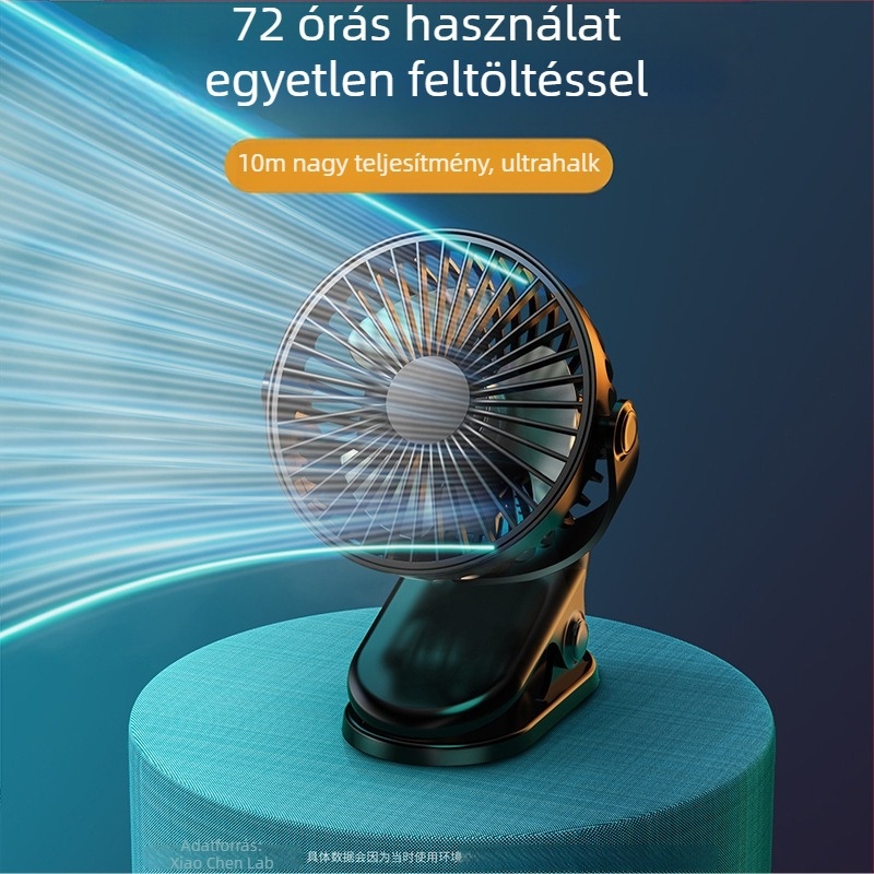 Hordozható clip-ventilátor USB-töltéssel, mini csendes asztali ventilátor irodába és nyárra