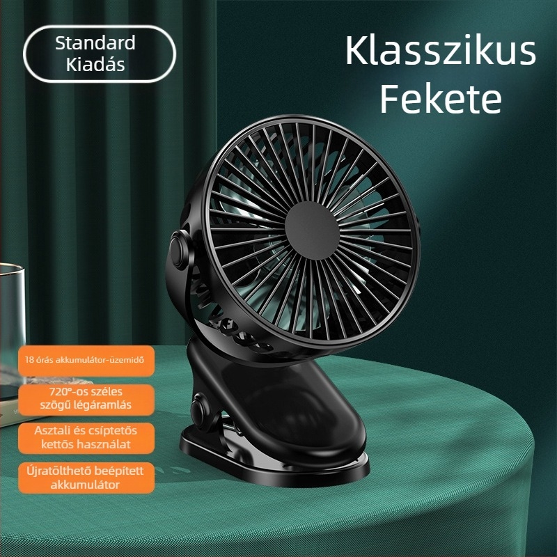 Hordozható clip-ventilátor USB-töltéssel, mini csendes asztali ventilátor irodába és nyárra