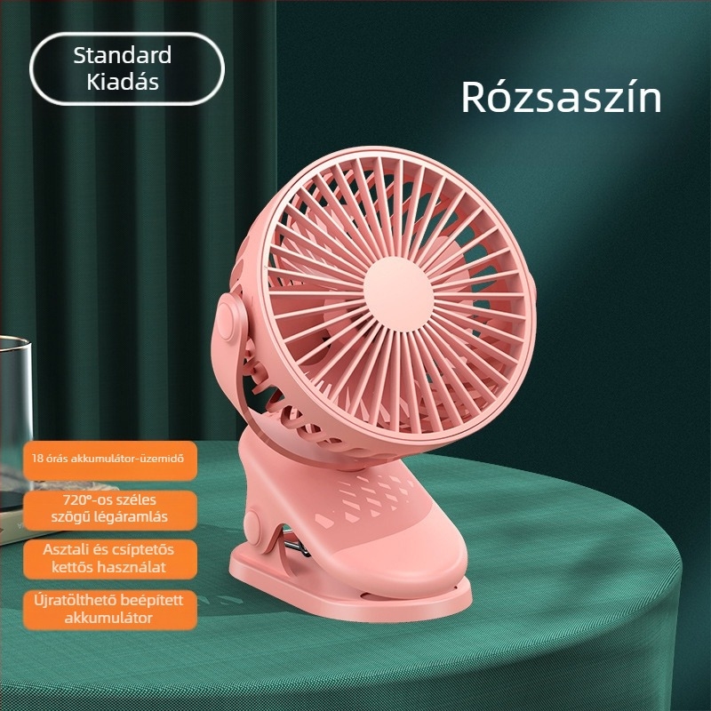 Hordozható clip-ventilátor USB-töltéssel, mini csendes asztali ventilátor irodába és nyárra