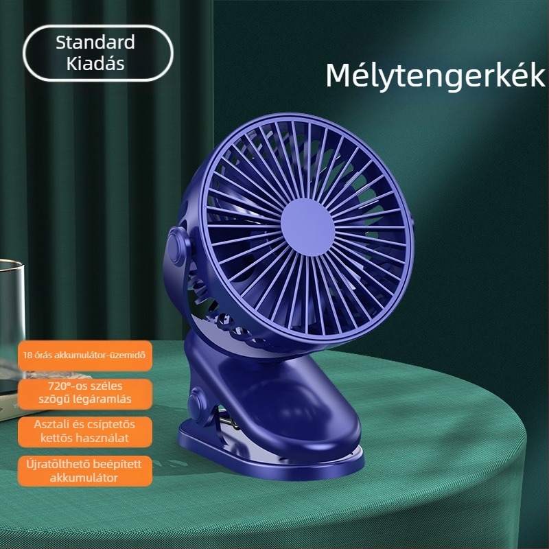 Hordozható clip-ventilátor USB-töltéssel, mini csendes asztali ventilátor irodába és nyárra