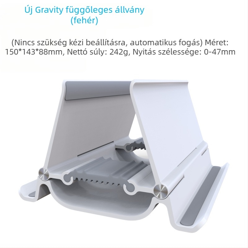 Laptop függőleges állvány, alumínium ötvözet, 546 g, kompatibilis a legtöbb notebookkal, asztali típus