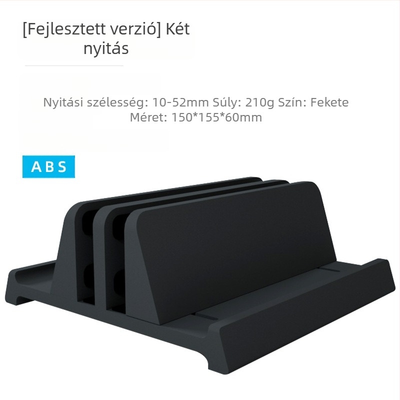 Laptop függőleges állvány, alumínium ötvözet, 546 g, kompatibilis a legtöbb notebookkal, asztali típus