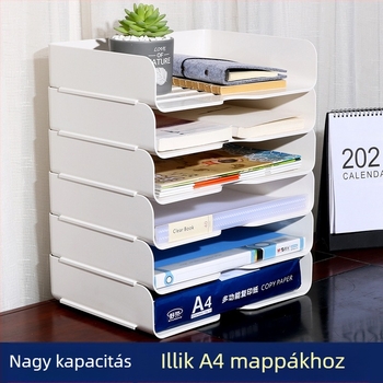 6-szintes műanyag asztali fájl-tartó