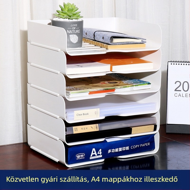 6-szintes műanyag asztali fájl-tartó