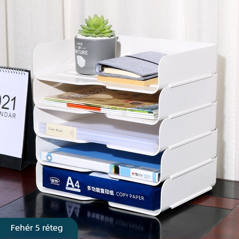 6-szintes műanyag asztali fájl-tartó