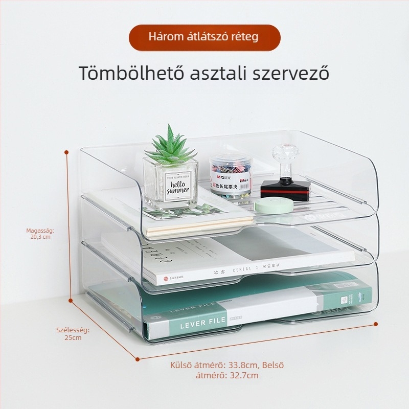 6-szintes műanyag asztali fájl-tartó