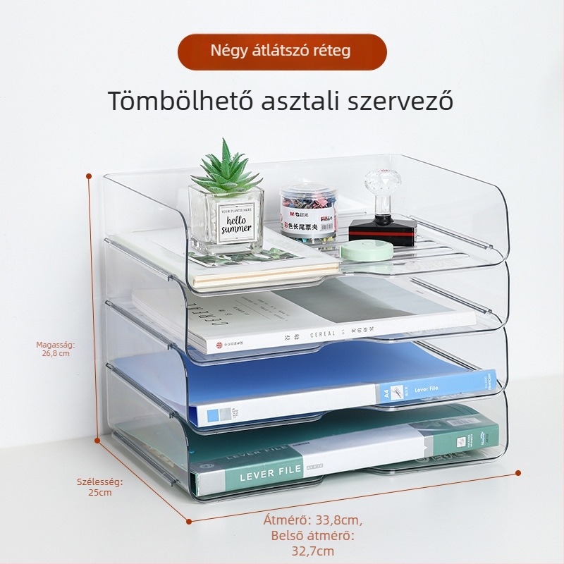 6-szintes műanyag asztali fájl-tartó