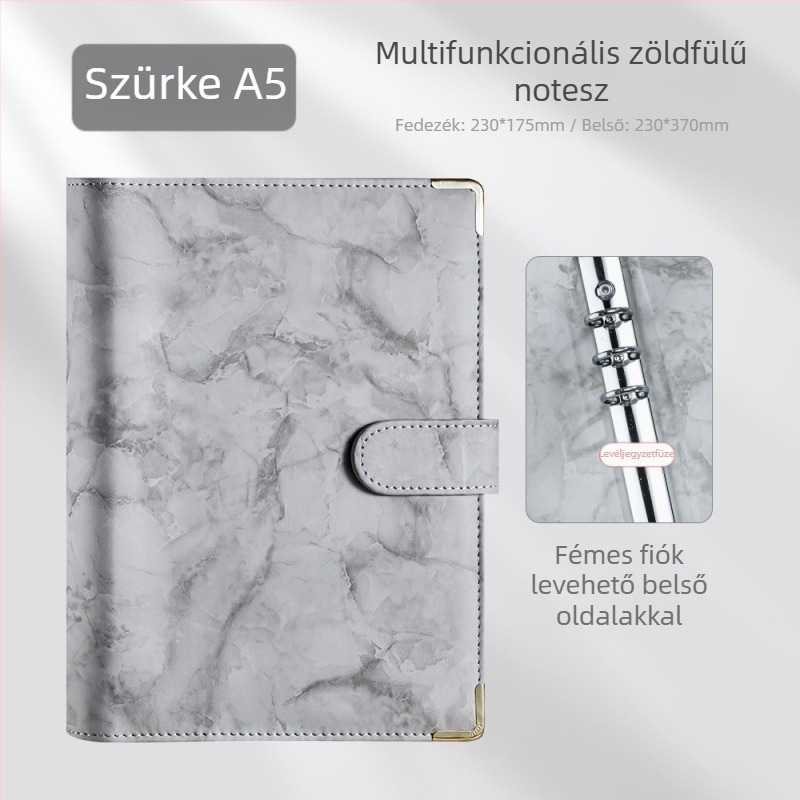 Notesz műbőr borítóval, oldható lapokkal, Daolin belsővel, papírtömeg: más, kreatív tendencia