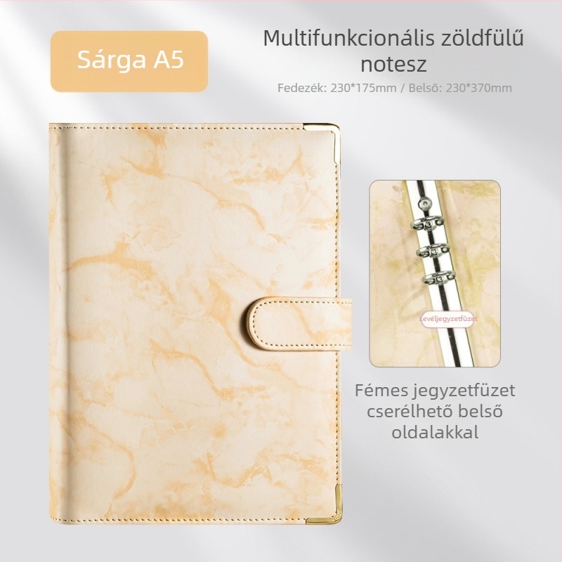 Notesz műbőr borítóval, oldható lapokkal, Daolin belsővel, papírtömeg: más, kreatív tendencia