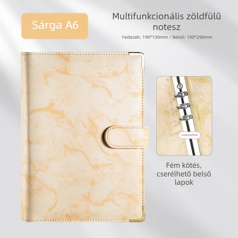Notesz műbőr borítóval, oldható lapokkal, Daolin belsővel, papírtömeg: más, kreatív tendencia