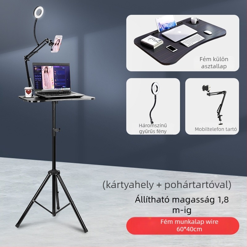 Vezeték nélküli töltő tartó laptophoz, magasságban állítható, összecsukható, kültéri használatra