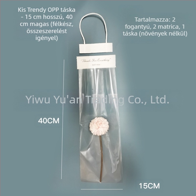 OPP csokor csomagoló tasakok, azonnal elérhetők, végső csomagolás, ragasztási technika, 10 darab