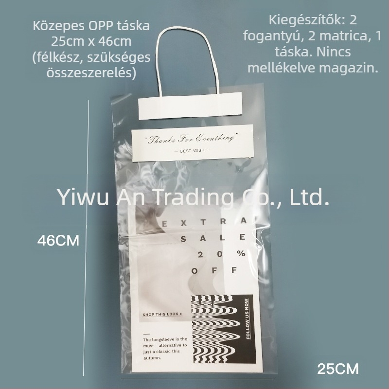 OPP csokor csomagoló tasakok, azonnal elérhetők, végső csomagolás, ragasztási technika, 10 darab