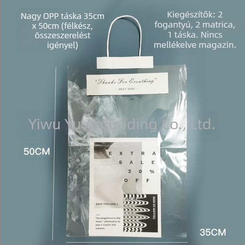 OPP csokor csomagoló tasakok, azonnal elérhetők, végső csomagolás, ragasztási technika, 10 darab