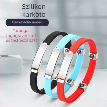 Szilikon karkötő, uniszex, geometriai kialakítás, Germanite beépítés, sport célokra