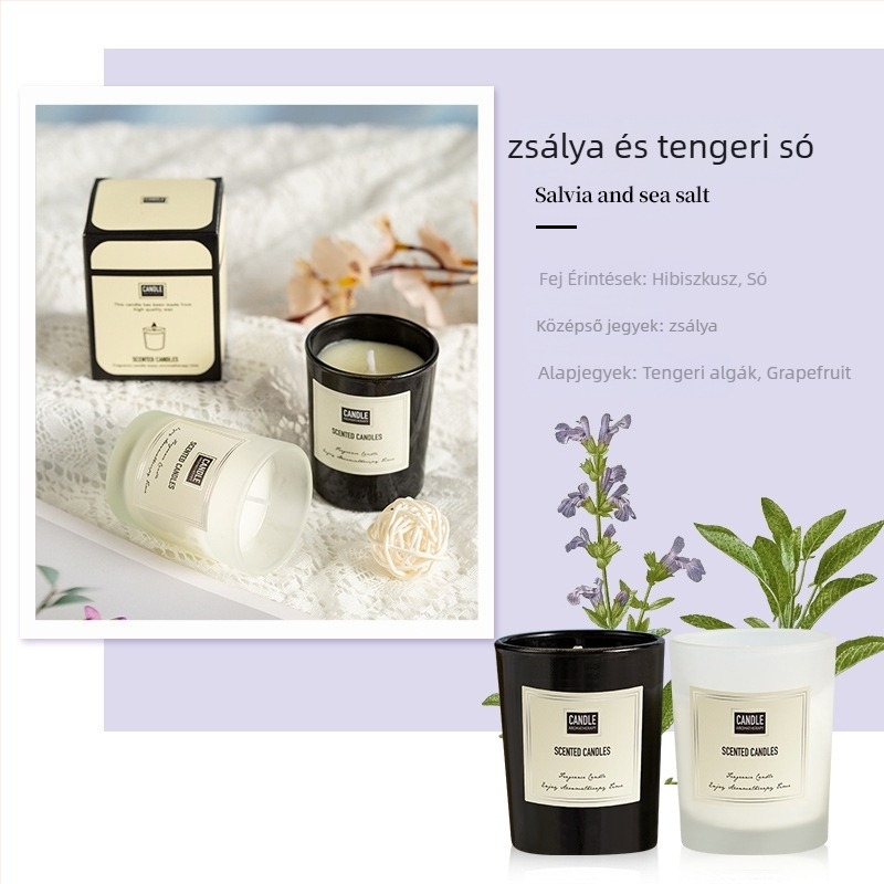 Aromaterápiás gyertya szójaviaszból, kézzel készített, hengeres formájú, OEM testreszabás