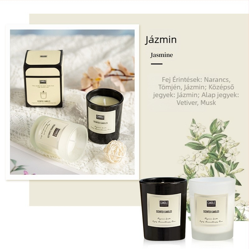 Aromaterápiás gyertya szójaviaszból, kézzel készített, hengeres formájú, OEM testreszabás