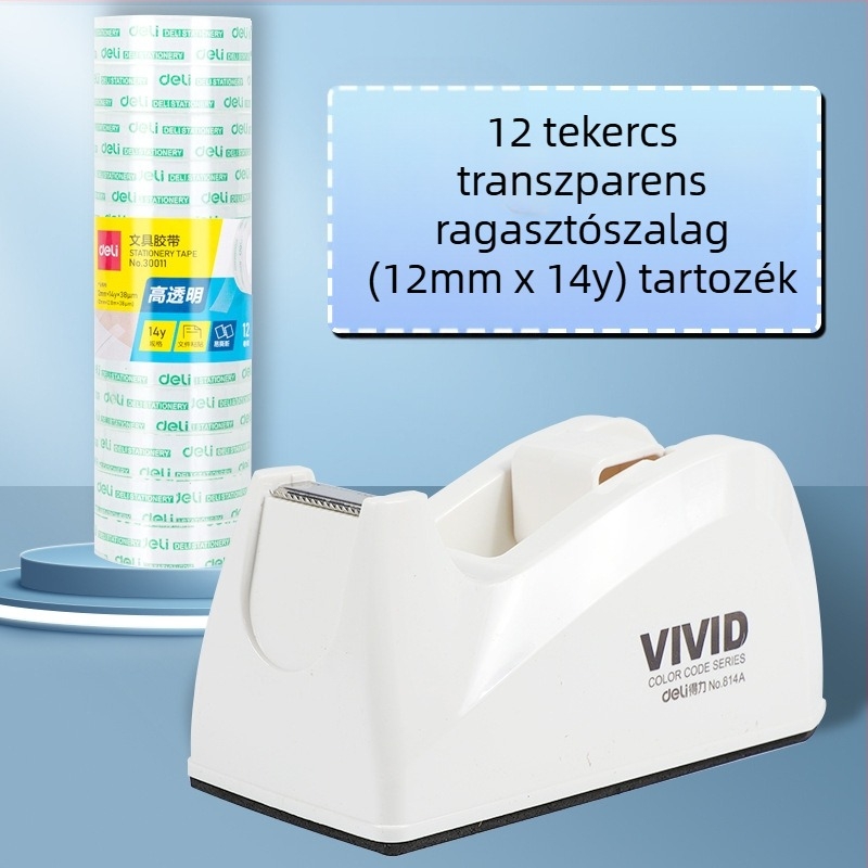 Átlátszó szalagvágó állvánnyal, műanyag test