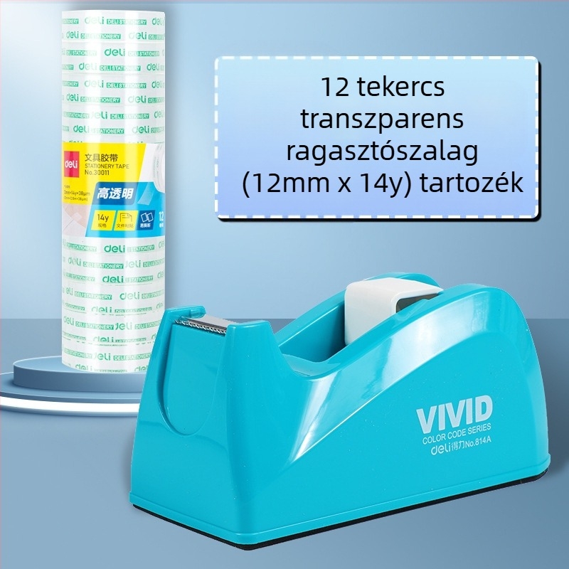 Átlátszó szalagvágó állvánnyal, műanyag test