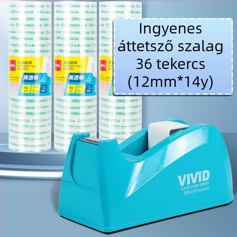 Átlátszó szalagvágó állvánnyal, műanyag test