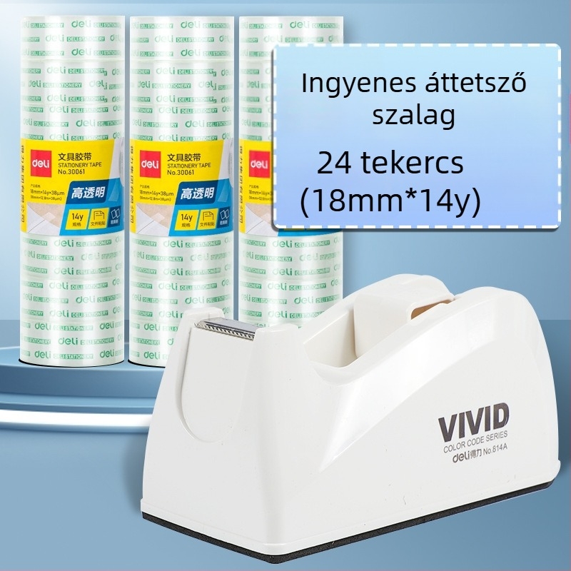 Átlátszó szalagvágó állvánnyal, műanyag test
