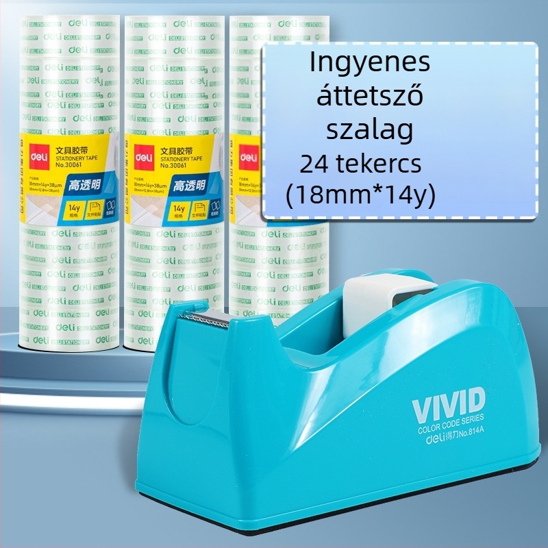 Átlátszó szalagvágó állvánnyal, műanyag test