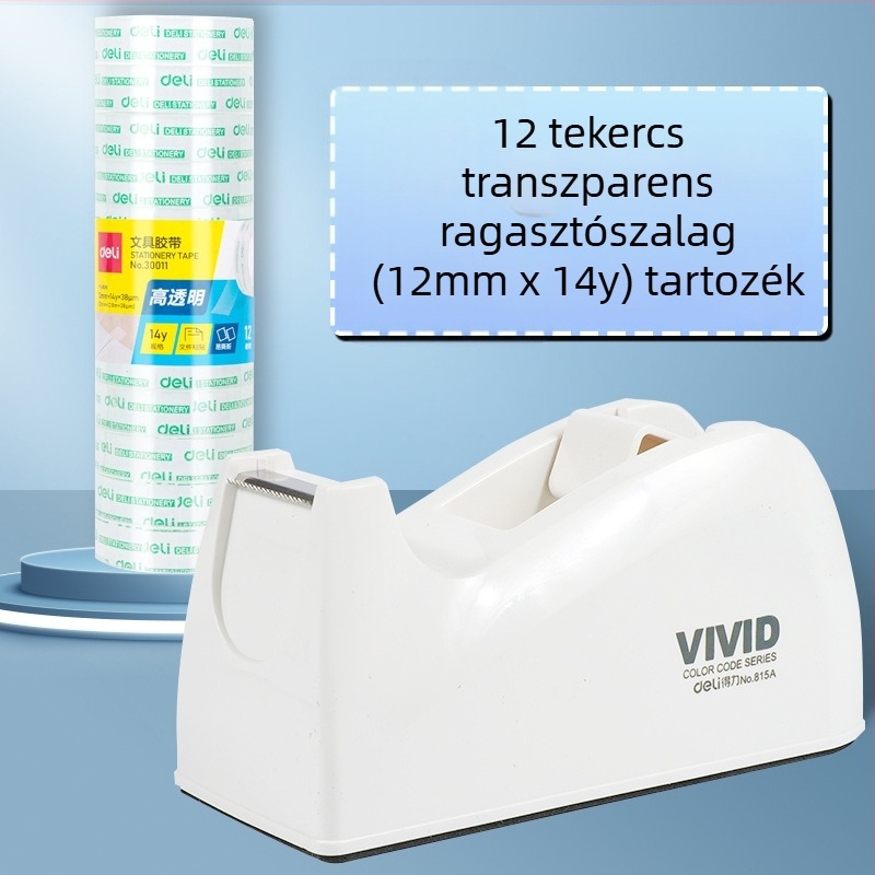 Átlátszó szalagvágó állvánnyal, műanyag test