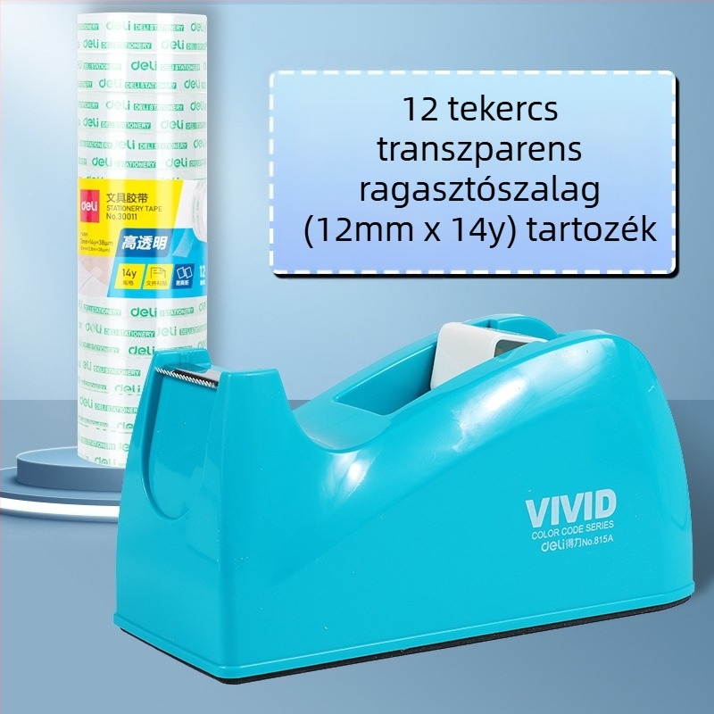 Átlátszó szalagvágó állvánnyal, műanyag test