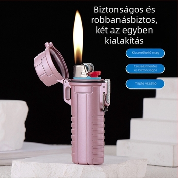 4-darabos vízálló cigarettatároló és öngyújtófedél, kompatibil Bic J6 öngyújtóval, műanyagból, testreszabható, logó nyomtatás elérhető