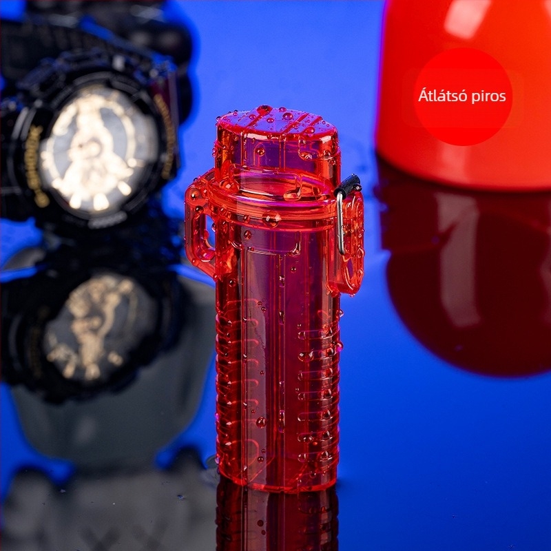 4-darabos vízálló cigarettatároló és öngyújtófedél, kompatibil Bic J6 öngyújtóval, műanyagból, testreszabható, logó nyomtatás elérhető