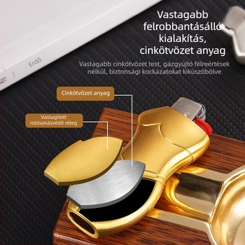 909-J5 Yafeng fémötvözetből készült öngyújtó burkolat, emberi alakú kreatív dizájn, logónyomás elérhető, testreszabás lehetséges, 500 darabos csomag