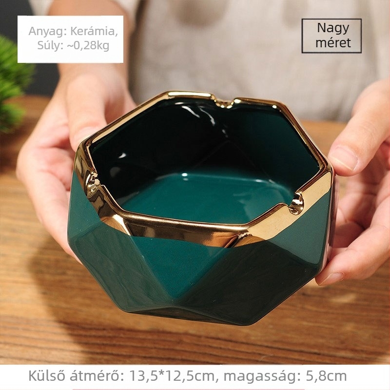 Kerámiából készült hamutál, Új kínai stílusú otthoni dekoráció, kávézóasztal és irodai díszítő elem, testreszabás elérhető — Pottery Exhibition (Home Accessories)