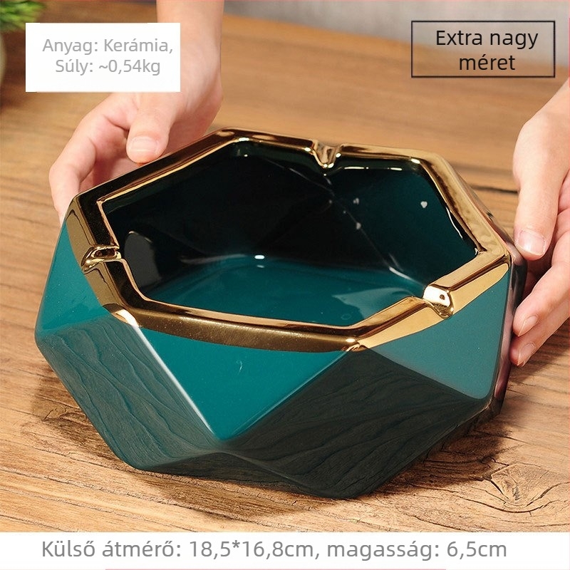 Kerámiából készült hamutál, Új kínai stílusú otthoni dekoráció, kávézóasztal és irodai díszítő elem, testreszabás elérhető — Pottery Exhibition (Home Accessories)
