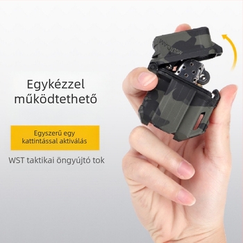 Általános taktikai öngyújtó ház kültéri használatra — vízálló, ütésálló kivitel, belső ZP mechanizmus, műanyag felépítés, testreszabható feldolgozás