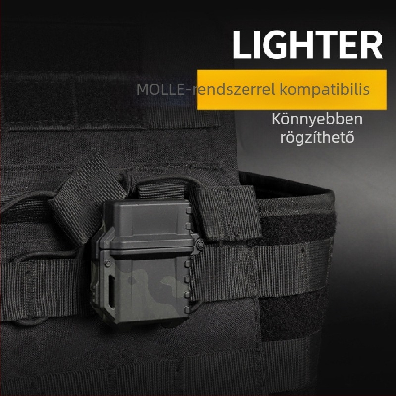 Általános taktikai öngyújtó ház kültéri használatra — vízálló, ütésálló kivitel, belső ZP mechanizmus, műanyag felépítés, testreszabható feldolgozás