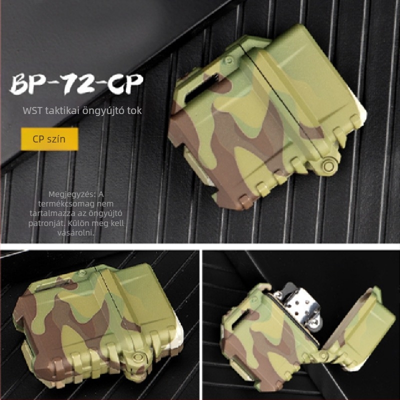 Általános taktikai öngyújtó ház kültéri használatra — vízálló, ütésálló kivitel, belső ZP mechanizmus, műanyag felépítés, testreszabható feldolgozás