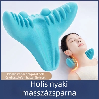 Edripin Nyaki gerinc masszázspárna – PU anyag, D-formájú nyaki párna, nyaki nyújtás és akupresszió, hordozható otthoni használatra