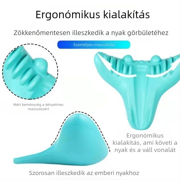Edripin Nyaki gerinc masszázspárna – PU anyag, D-formájú nyaki párna, nyaki nyújtás és akupresszió, hordozható otthoni használatra