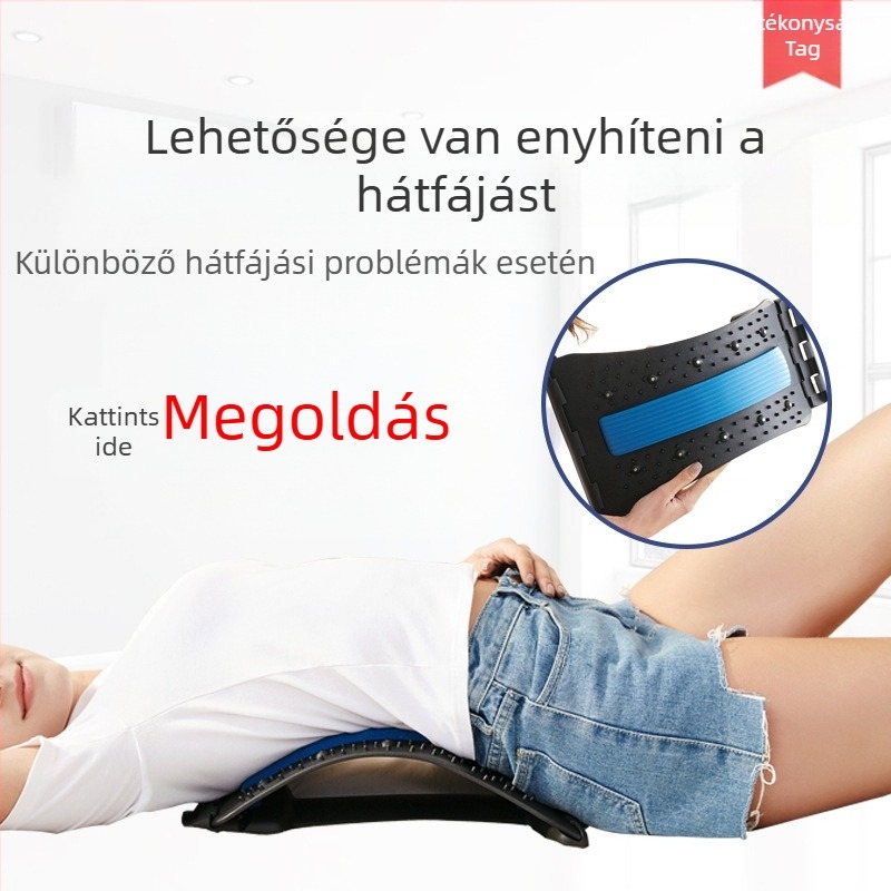 Ágyéki támasz masszázs párnával és nyújtó készülékkel