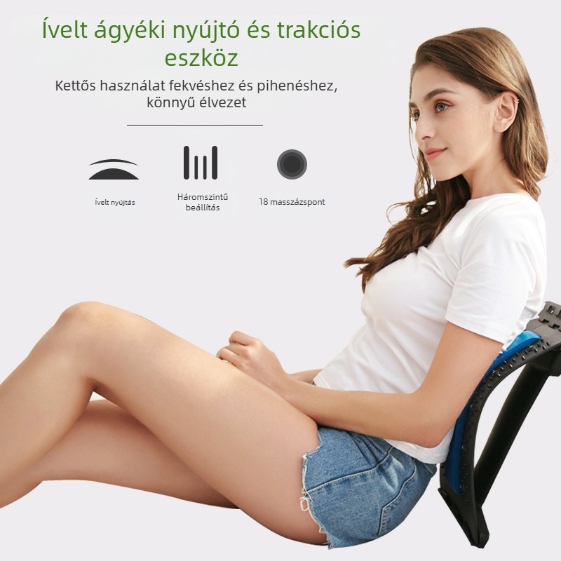 Ágyéki támasz masszázs párnával és nyújtó készülékkel
