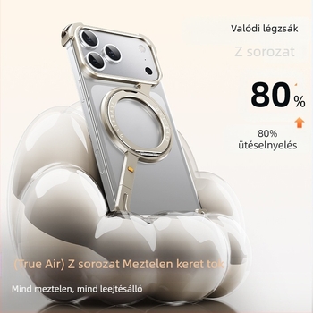 Pifan Z-shell fém keretes tok iPhone 17 Pro Max-hez mágneses állvánnyal