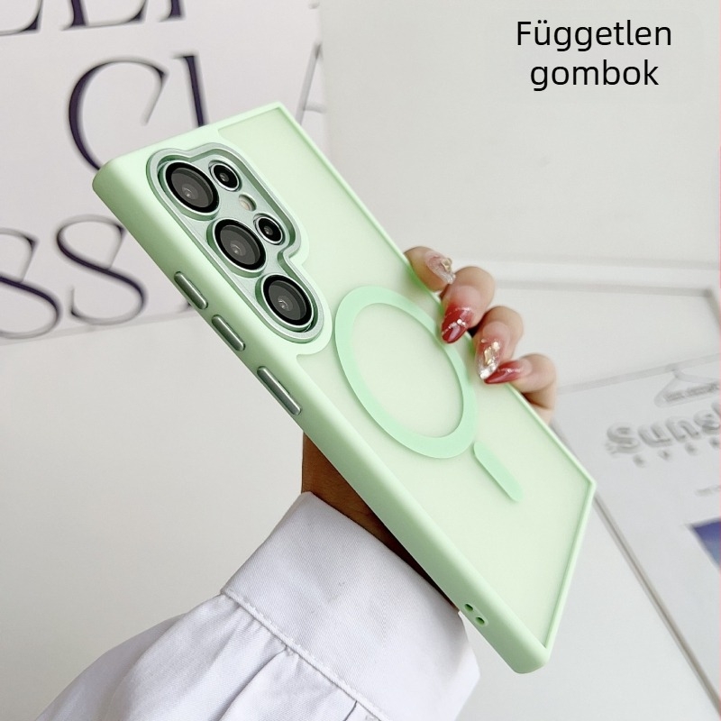 Egyszerű, elegáns mágneses matt tok Samsung Galaxy S25 Ultra-hoz, objektívvédővel