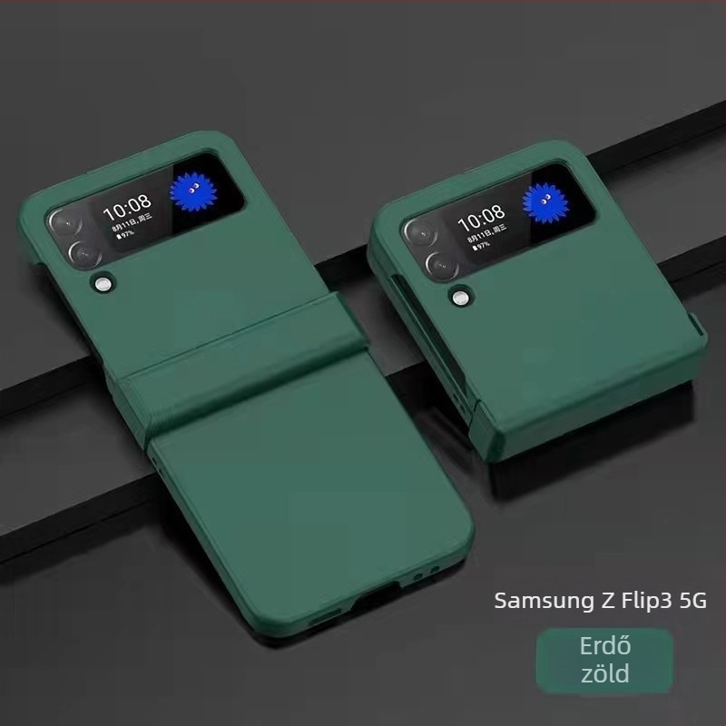 Samsung Z Fold3 és Z Flip5 TPU tok bőrhatású, háromrészes készlet, teljes lefedettségű ütésálló védelem