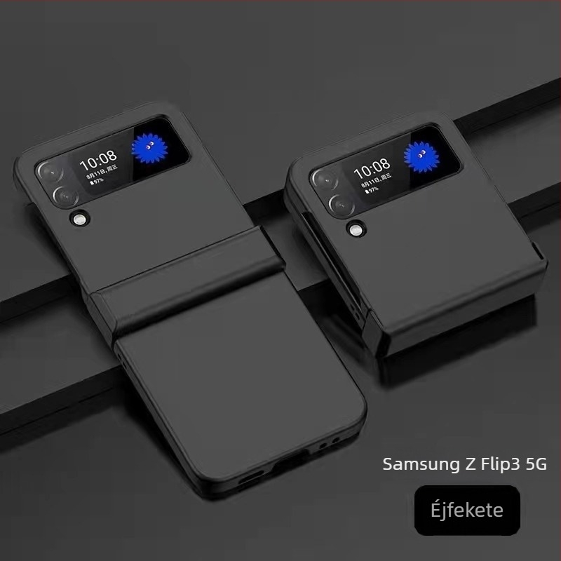Samsung Z Fold3 és Z Flip5 TPU tok bőrhatású, háromrészes készlet, teljes lefedettségű ütésálló védelem