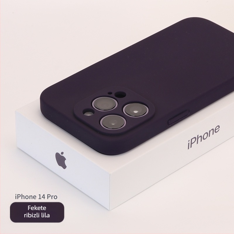 Valódi folyadék-szilíkonból készült tok teljes kameravédővel iPhone 14 Pro Max, iPhone 13 Pro és iPhone 12 modellgekhez — ütésálló